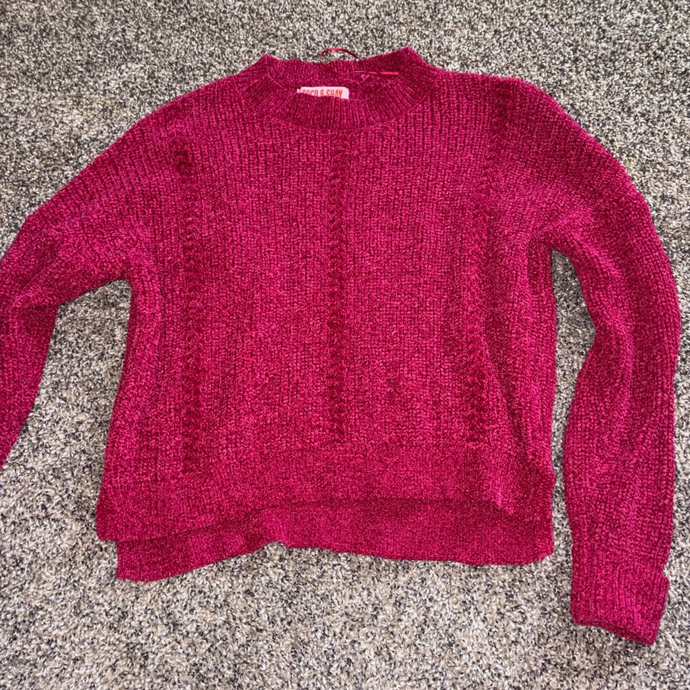 Chic Fuchsia Knit Sweater